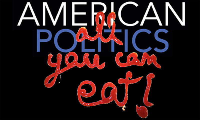 TORO BRAVO - "American Politics All You Can Eat" ketchup mess